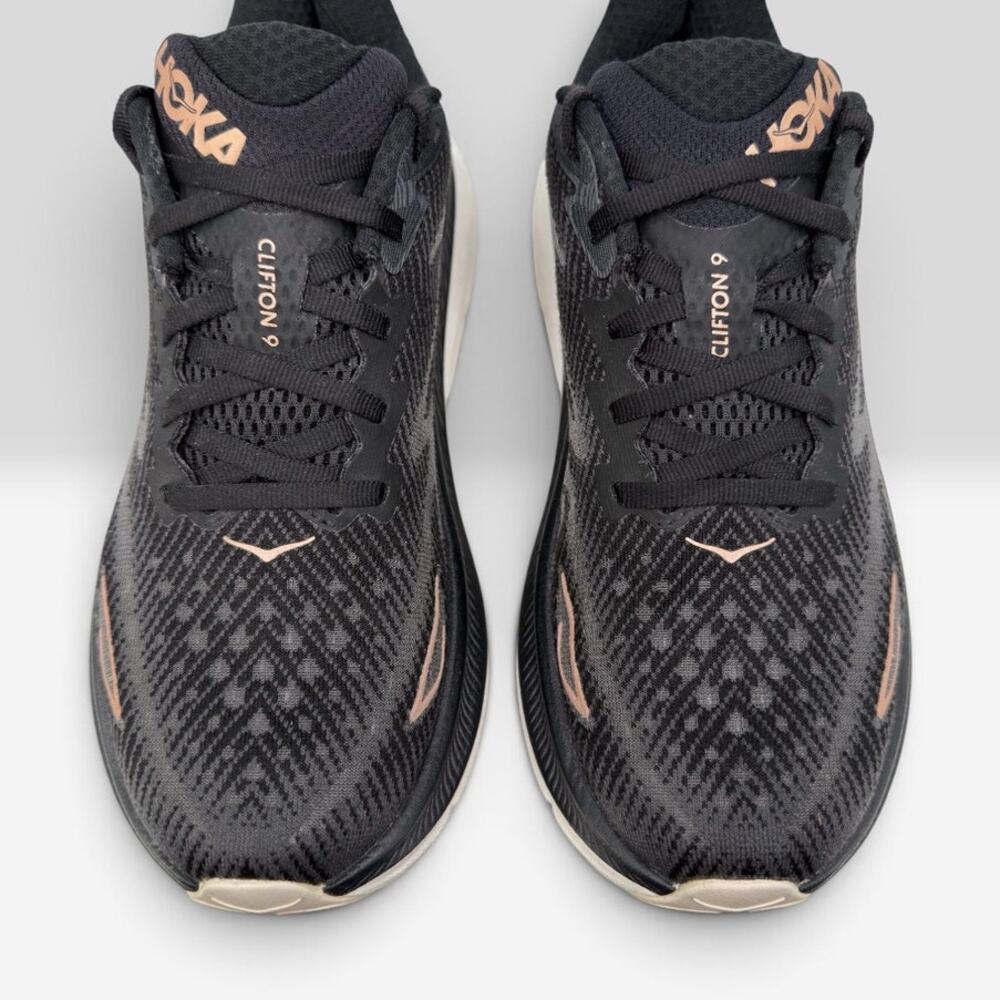 Hoka One One Clifton 9 Women's Size 8 B Black Rose Gold Running Shoes Sneakers - Picture 5 of 16